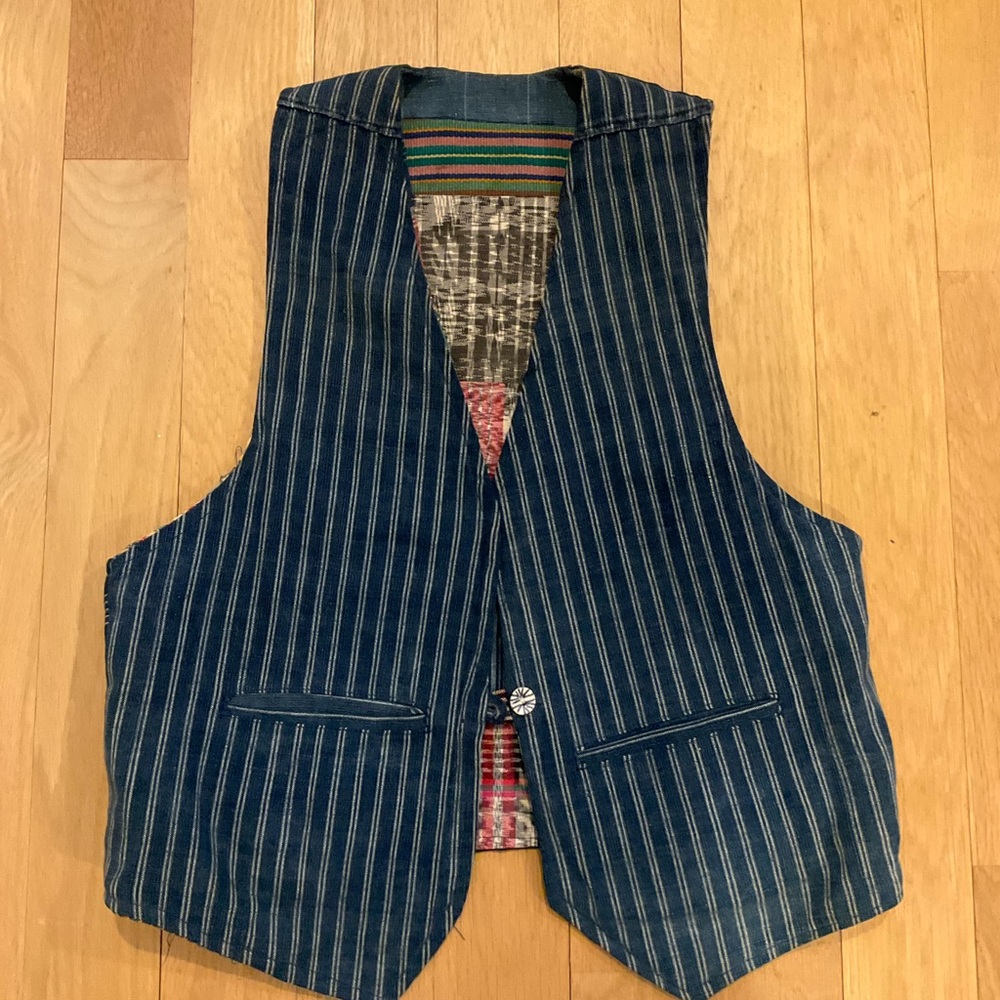 Reversible Guatemalan Striped Blue Vest